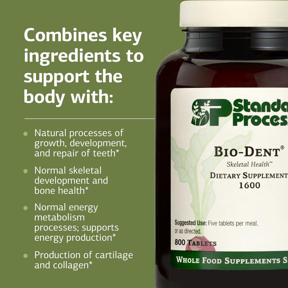 Standard Process Bio-Dent packaging display for easy daily supplementation