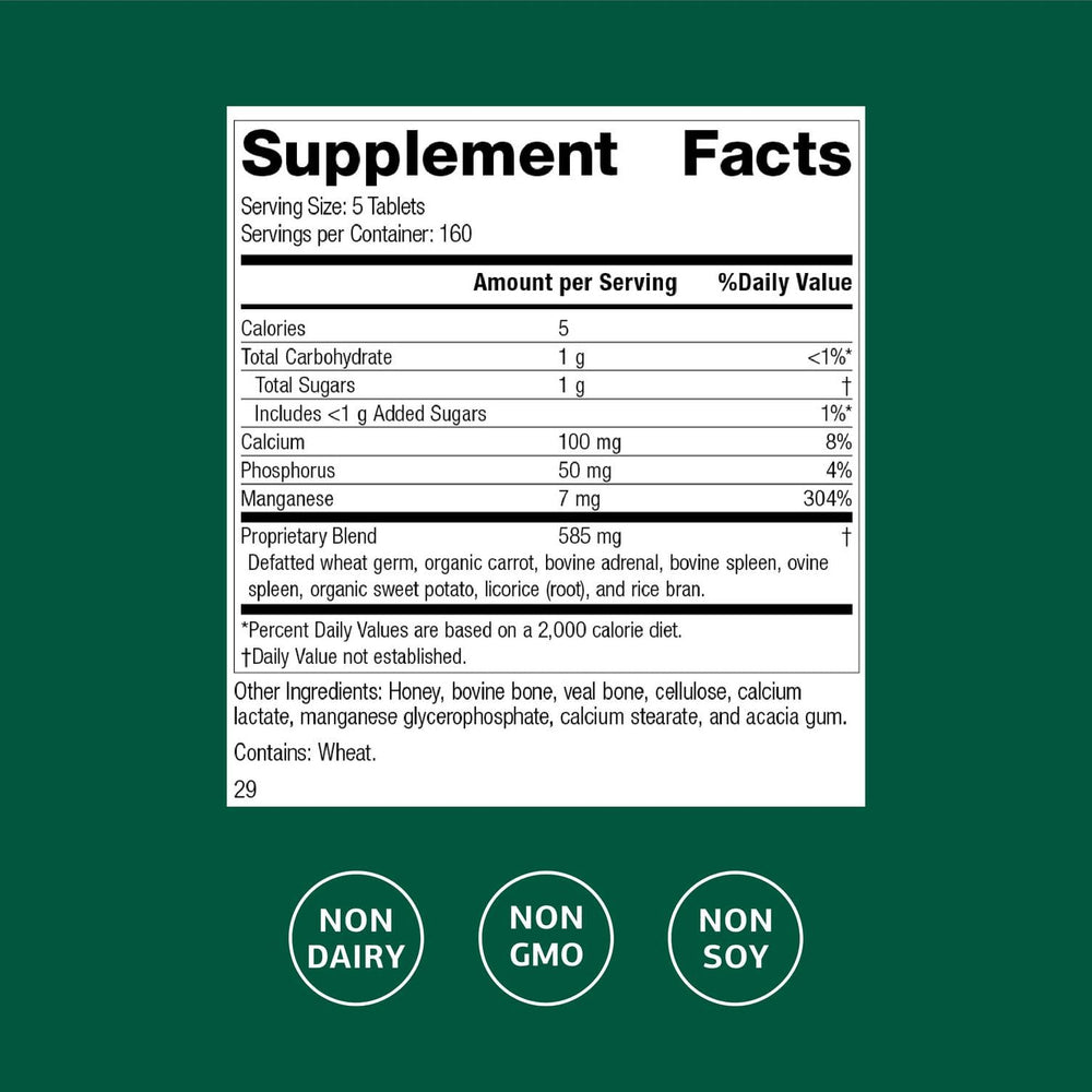 Standard Process Bio-Dent tablets closeup highlighting skeletal health benefits