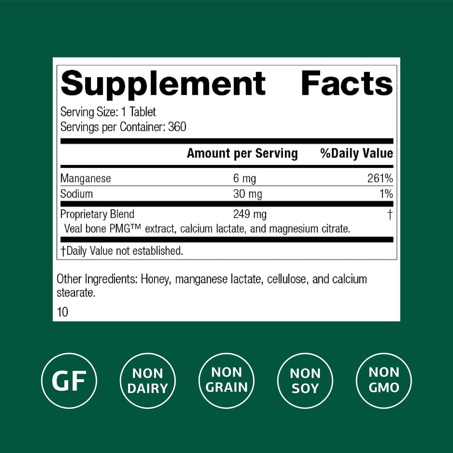 Biost veal bone PMG extract close-up highlights nutrient profile.