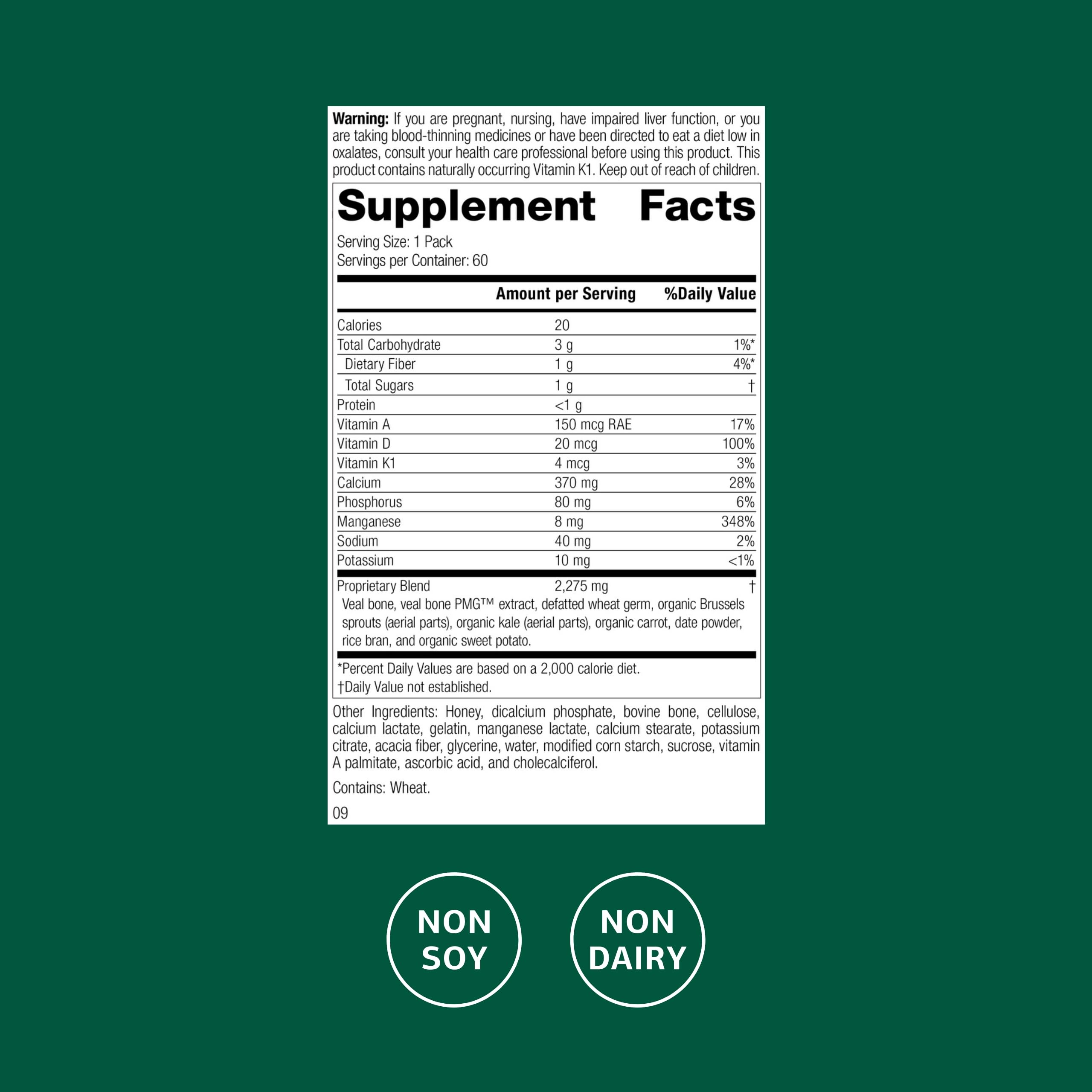 Standard Process Bone Health Pack individual packets for convenient daily use.