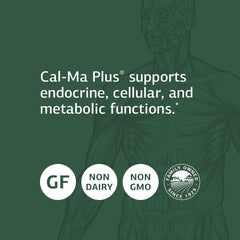 Cal-Ma Plus ingredients panel with calcium lactate and parathyroid.