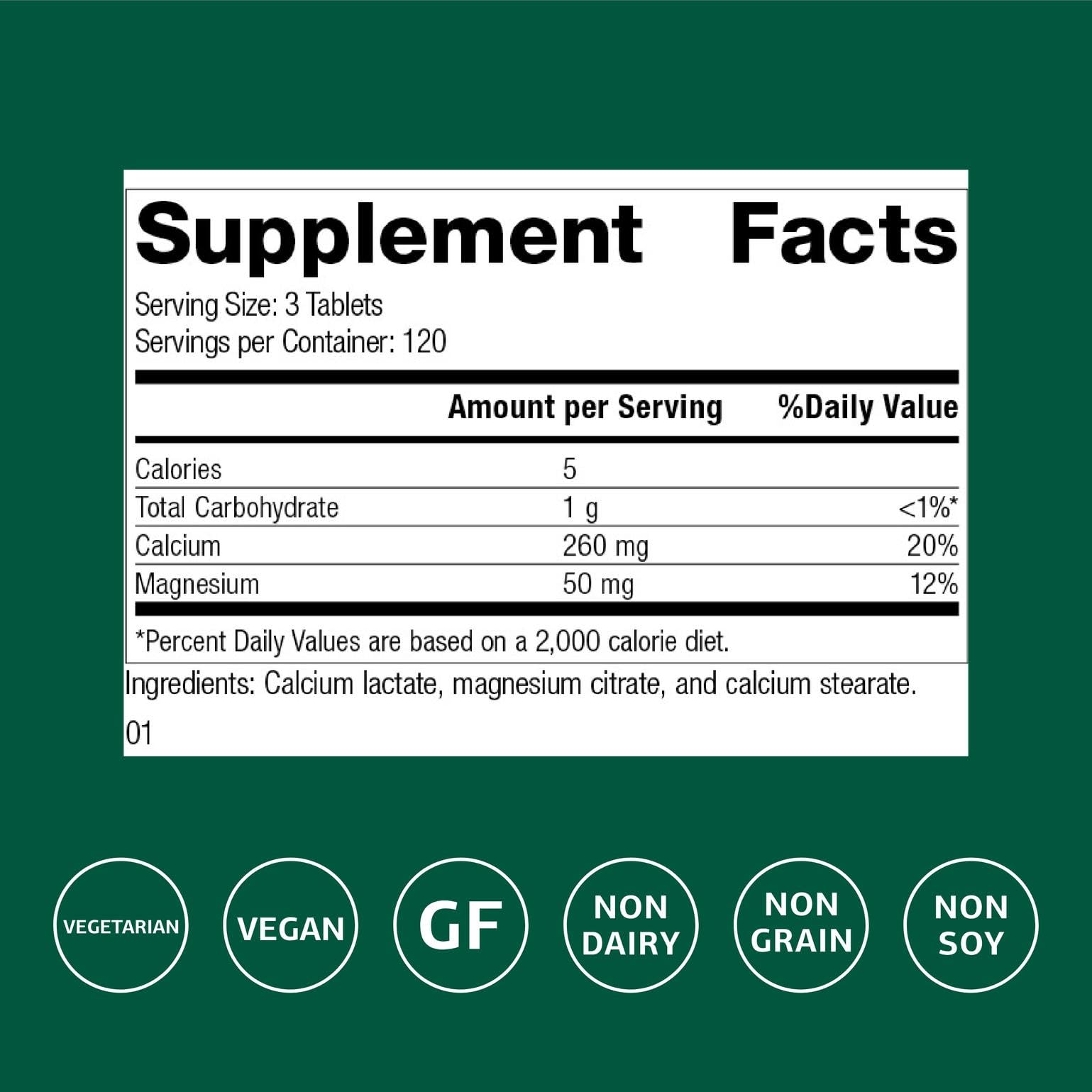 Standard Process Calcium Lactate tablets designed for daily mineral support of muscles and nerves