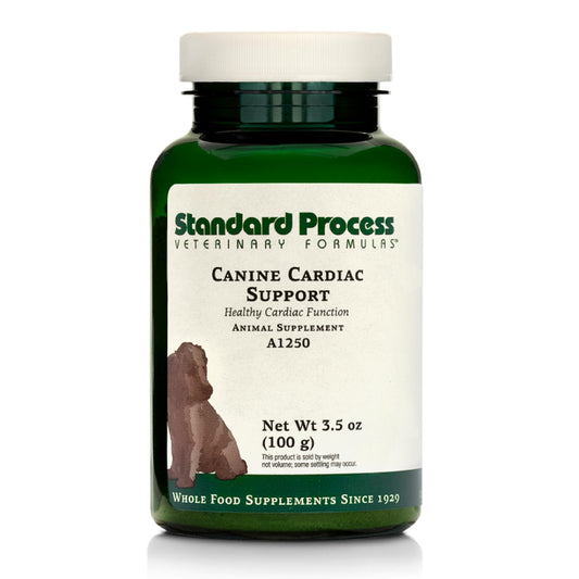 Standard Process Canine Cardiac Support bottle showing whole-food heart nutrition