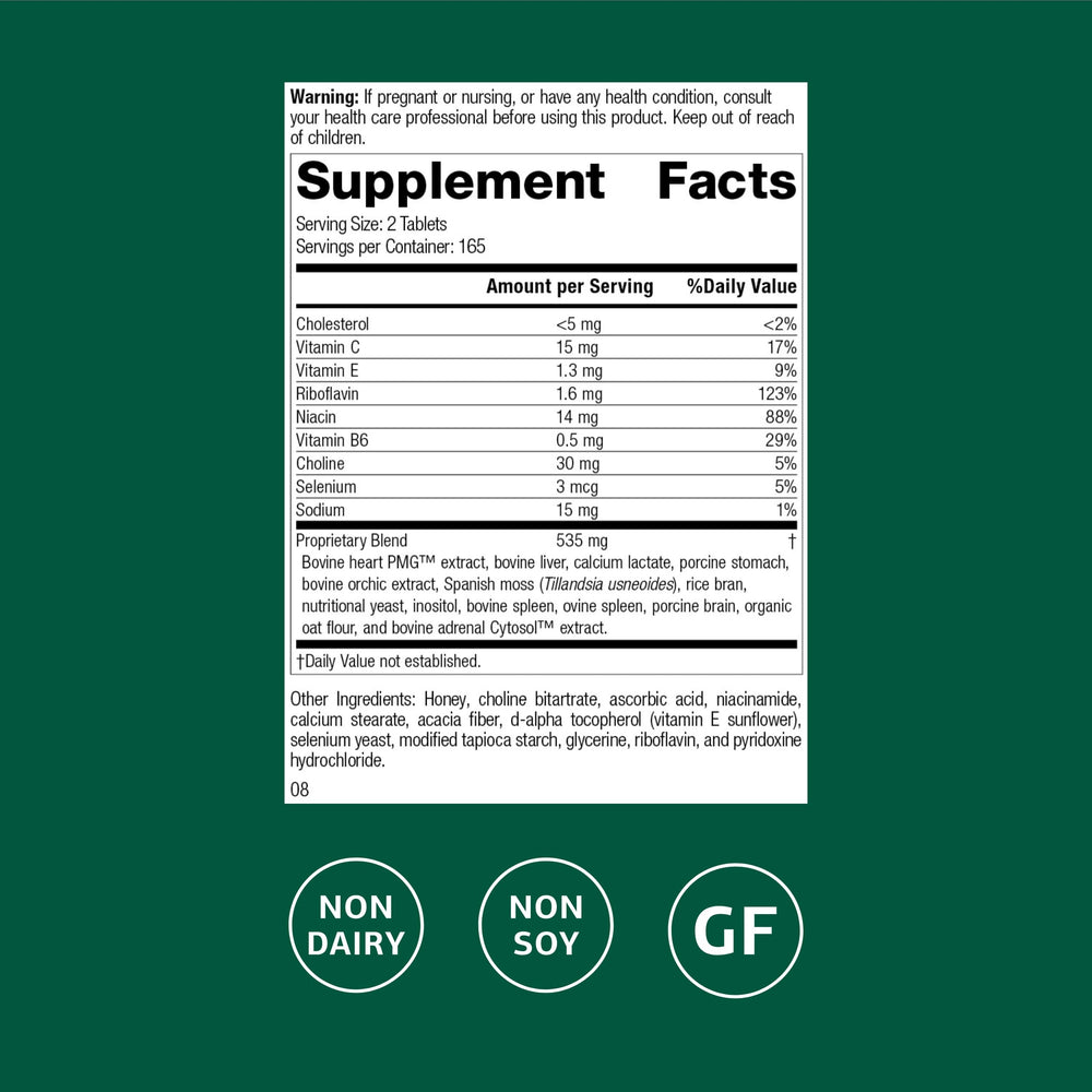 Standard Process Cardio-Plus GF bottle label close-up emphasizing gluten free claim.