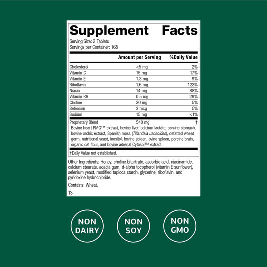 Standard Process Cardio-Plus label details highlighting clean ingredients