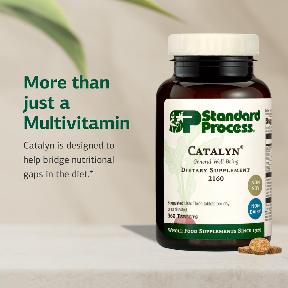 Standard Process Catalyn label detail showing vitamins from whole-food sources