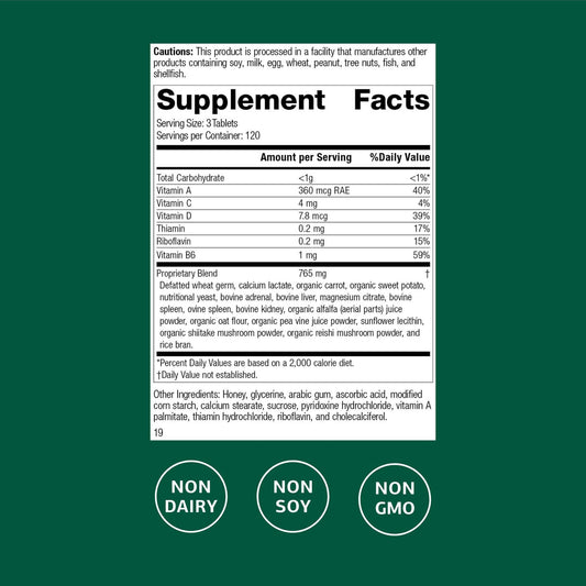 Standard Process Catalyn tablets close-up for daily vitamin intake