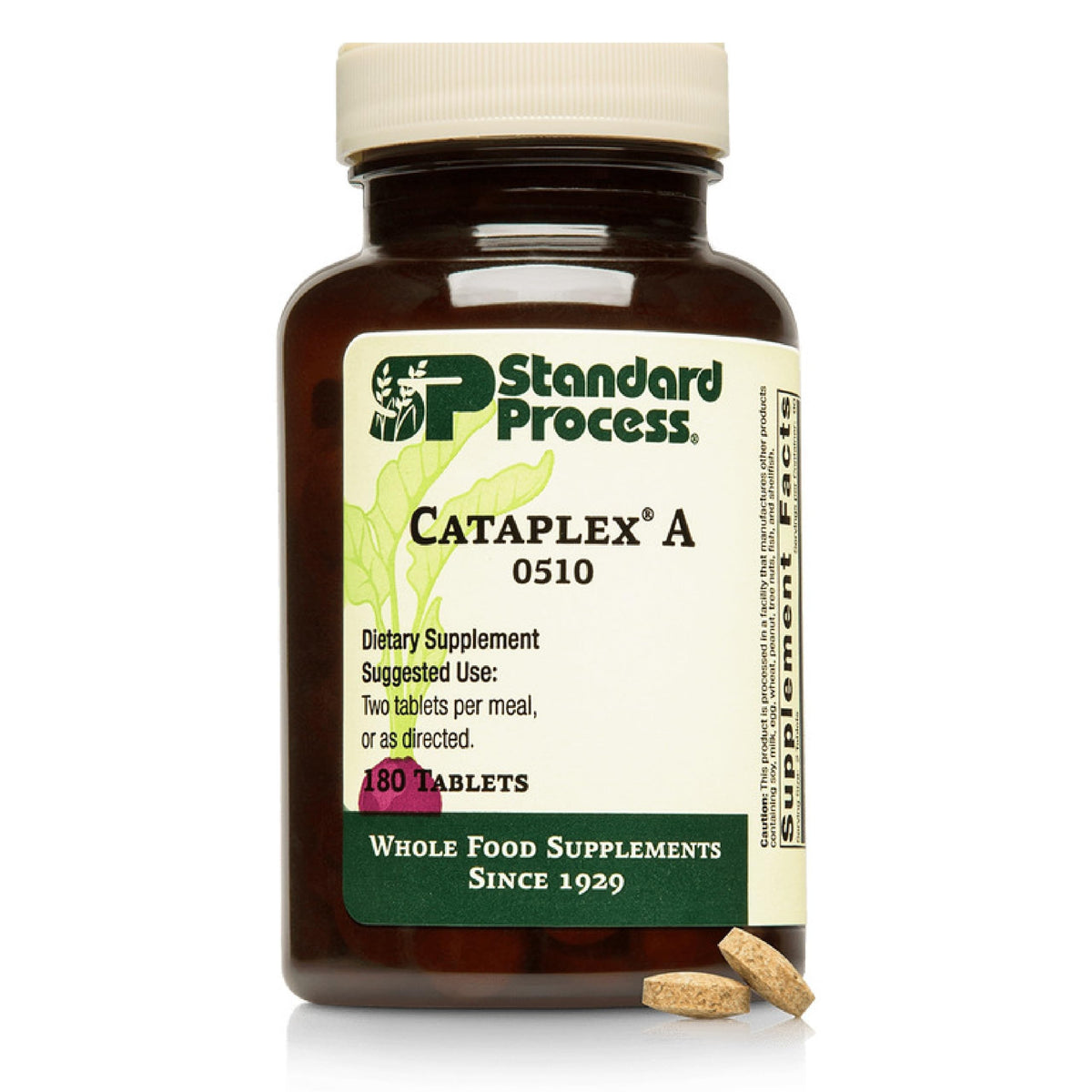 Standard Process Cataplex A bottle front showing convenient daily supplement