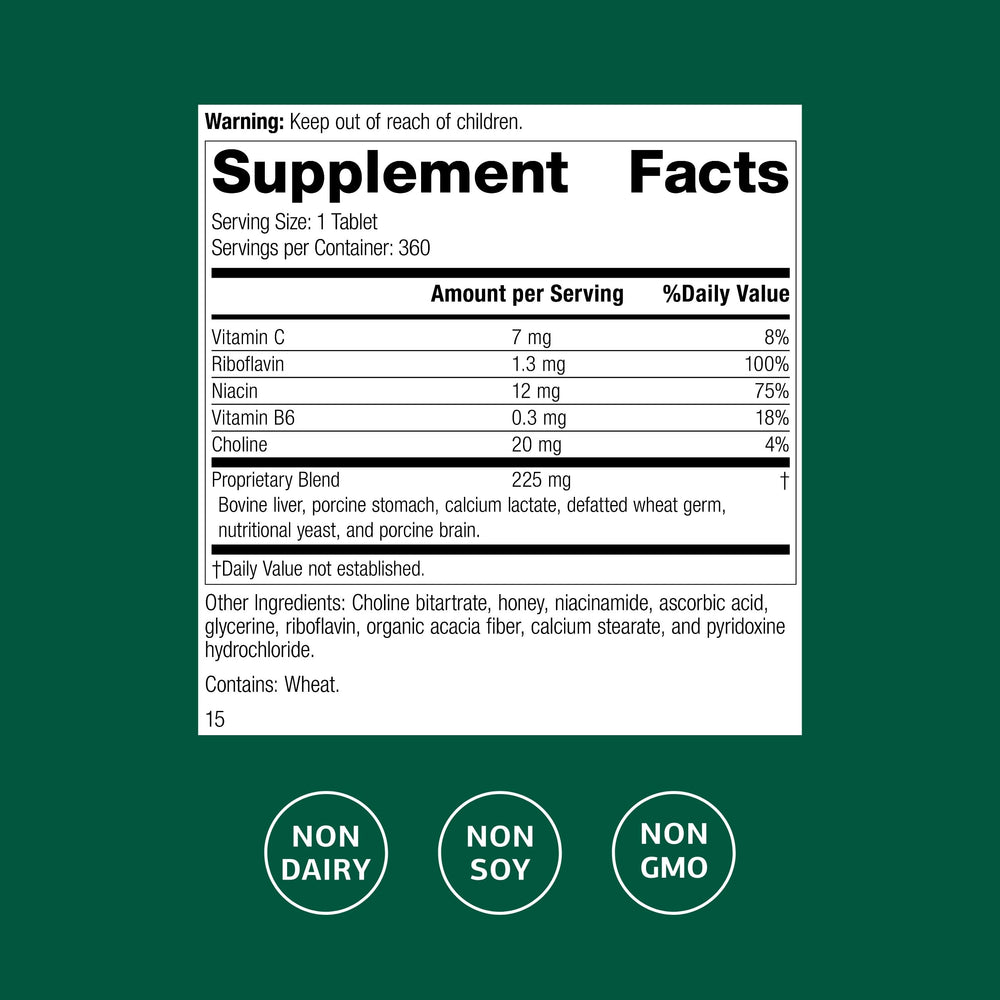 Cataplex B2 tablets close-up highlighting riboflavin-rich brain support.