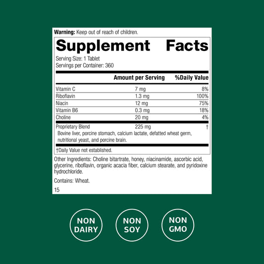 Cataplex B2 tablets close-up highlighting riboflavin-rich brain support.
