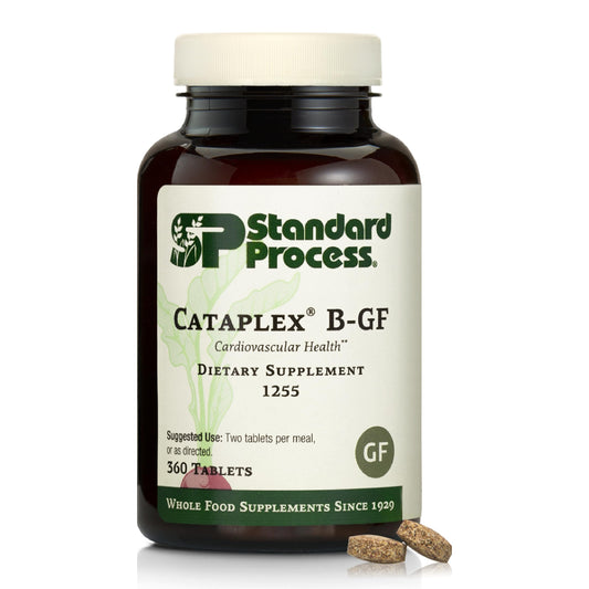 Standard Process Cataplex B-GF bottle front showing label and branding for energy support