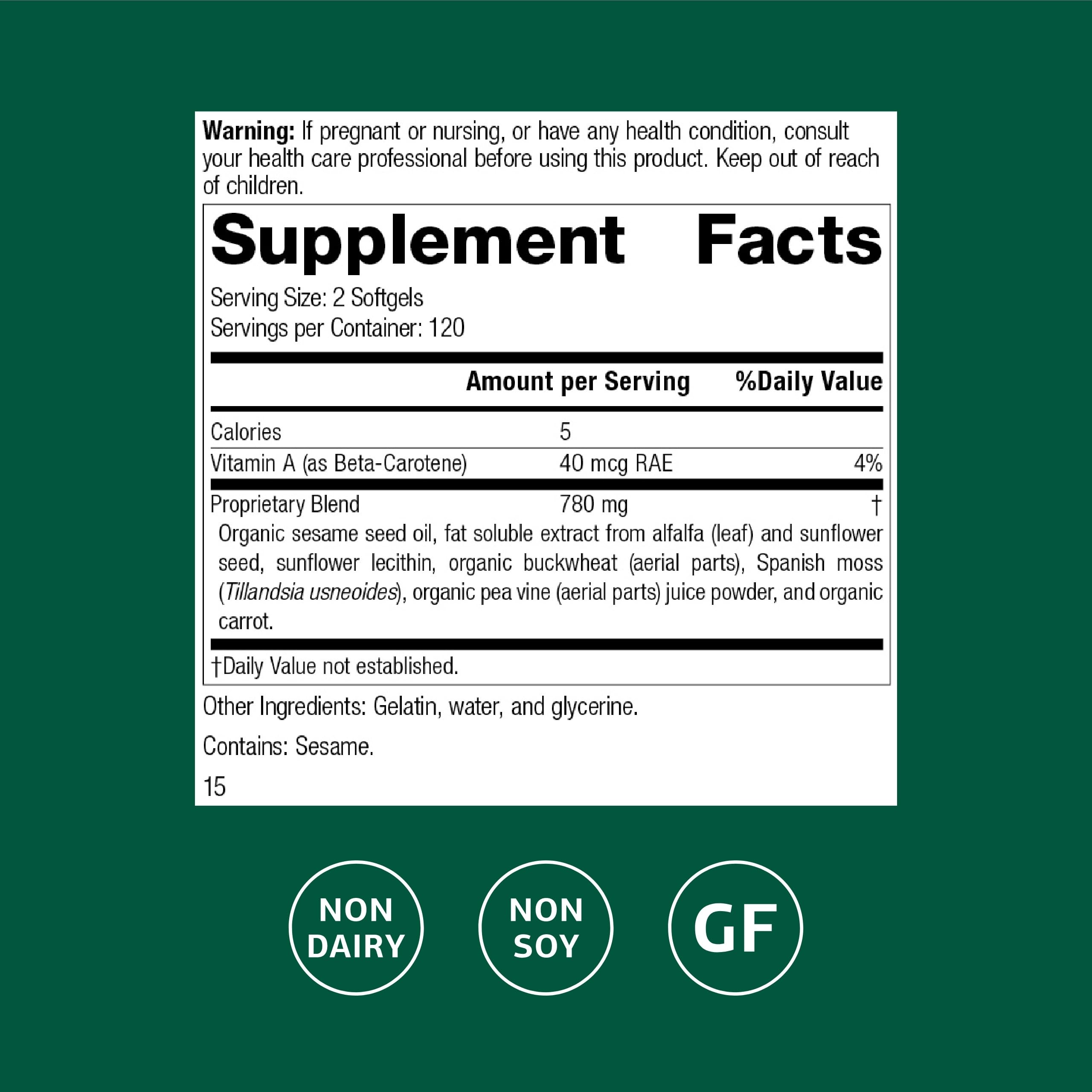 Standard Process Chlorophyll Complex softgels for daily immune support