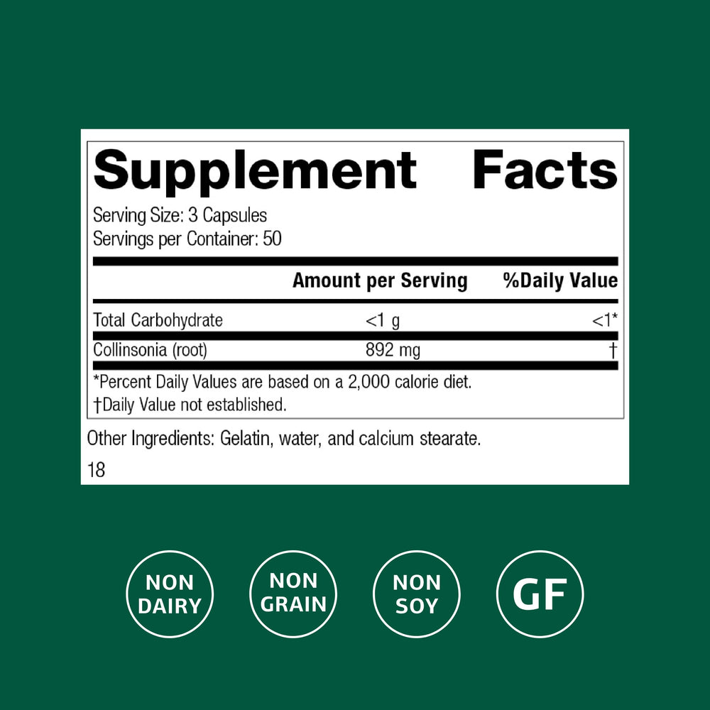 Standard Process Collinsonia Root capsules ready for daily use.