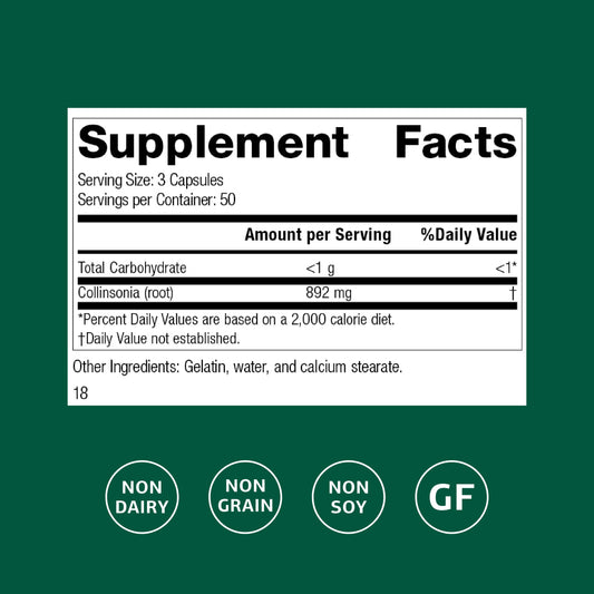 Standard Process Collinsonia Root capsules ready for daily use.