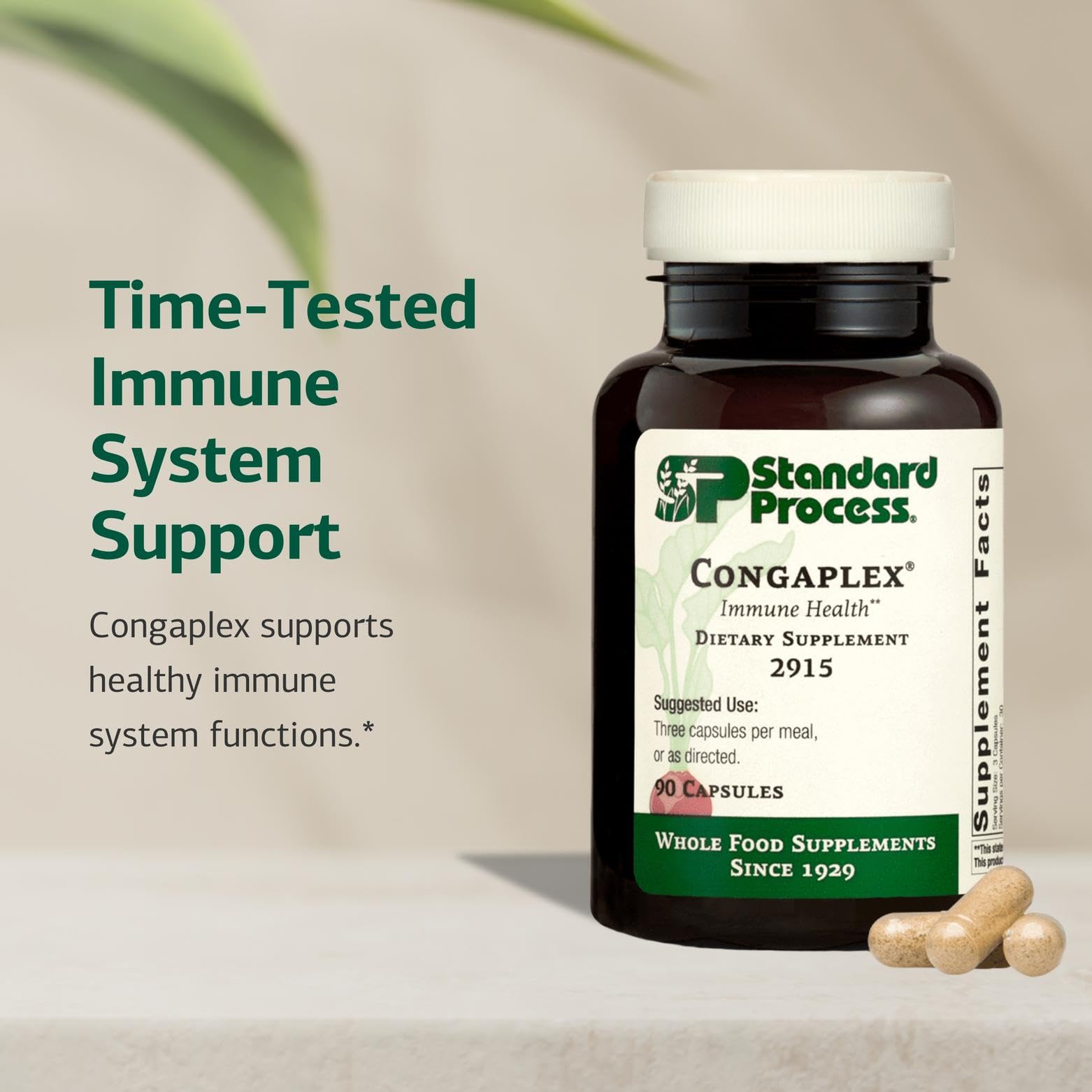 Congaplex capsules on table for convenient daily immune support.