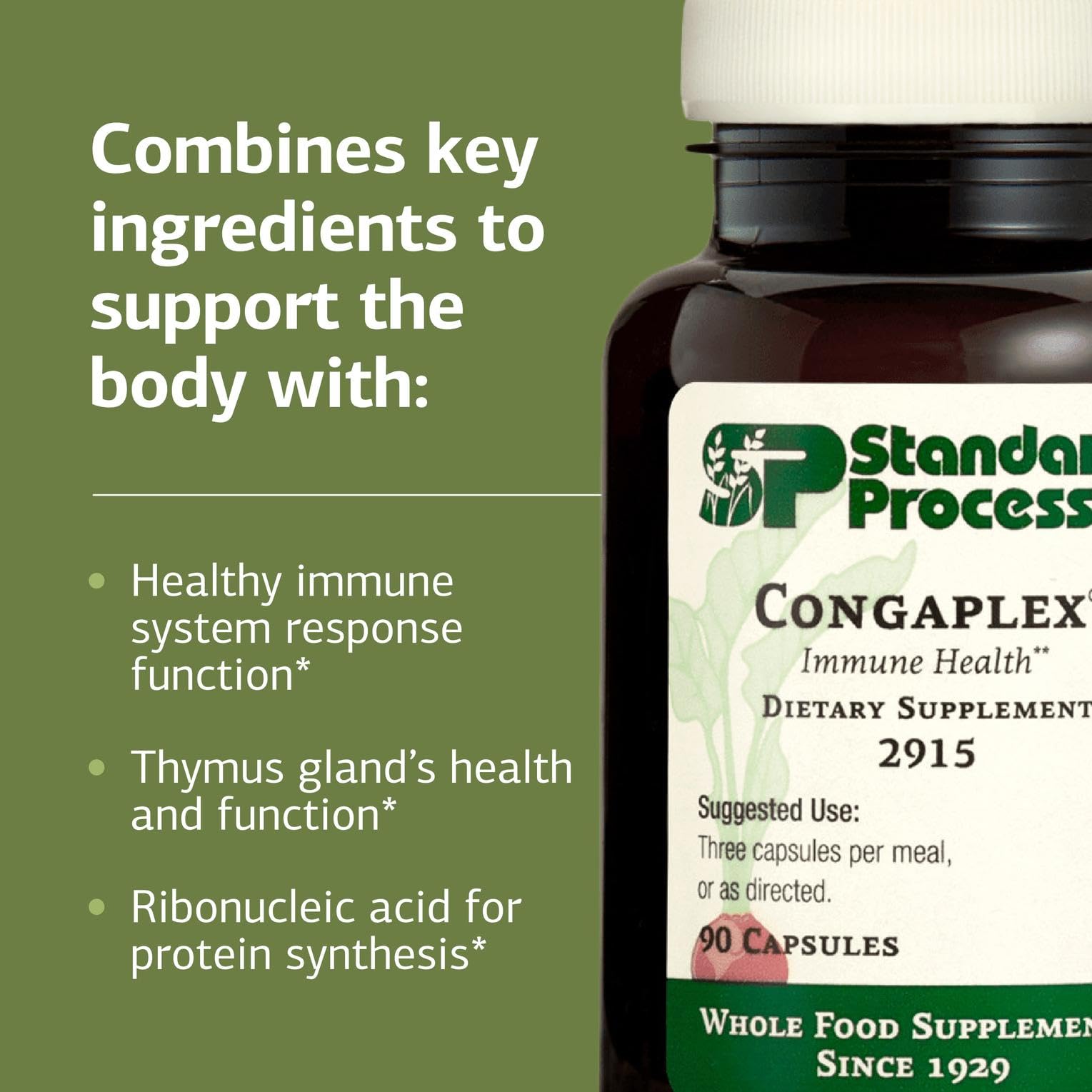 Close-up of Congaplex ingredients with calcium lactate and RNA.