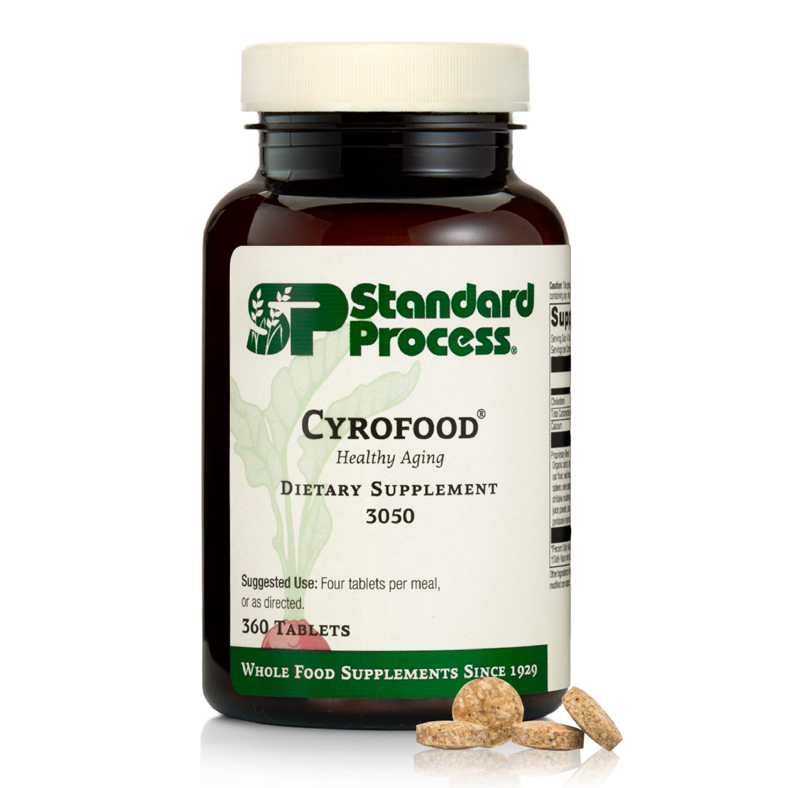 Standard Process Cyrofood bottle front with label for daily nutrition
