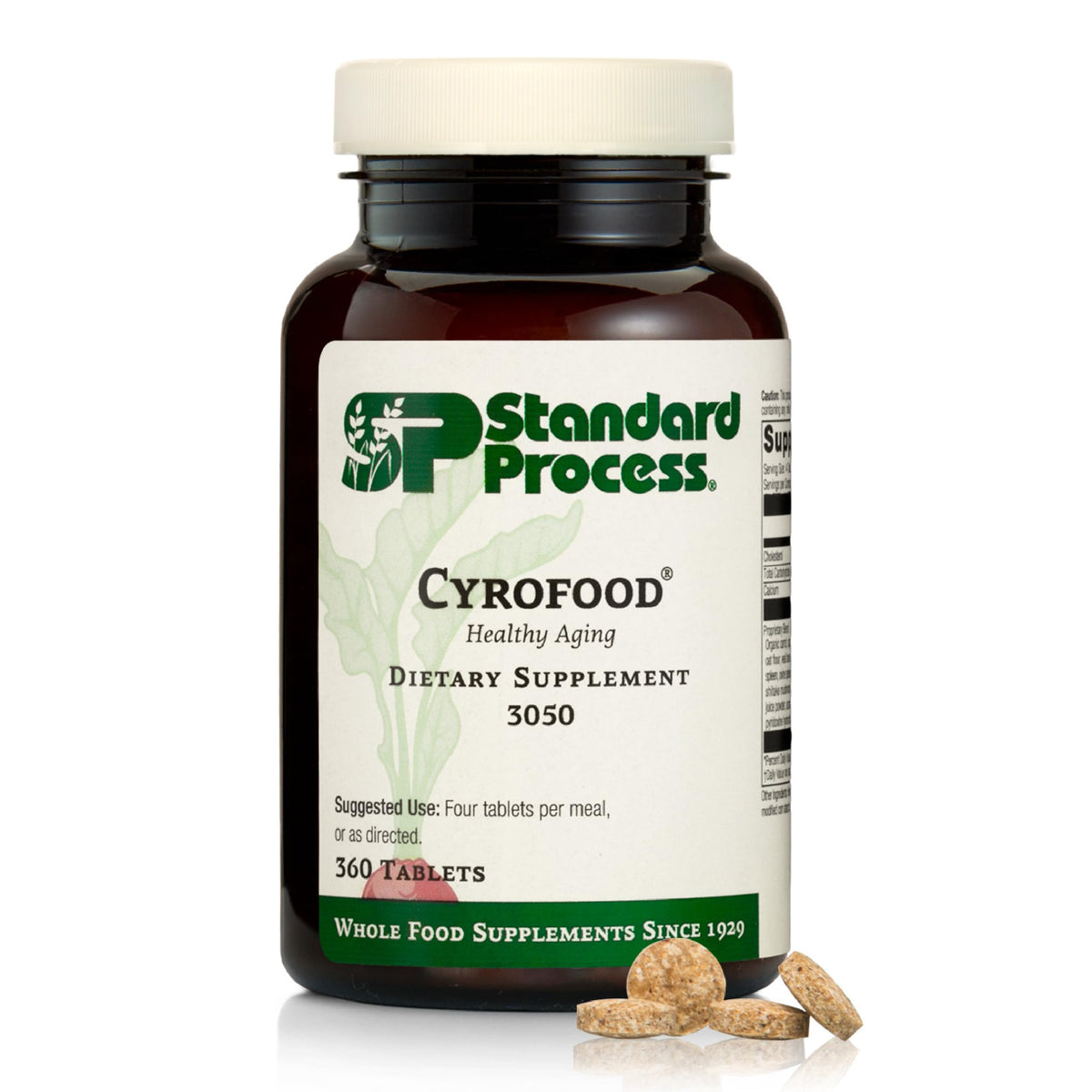 Standard Process Cyrofood bottle front with label for daily nutrition