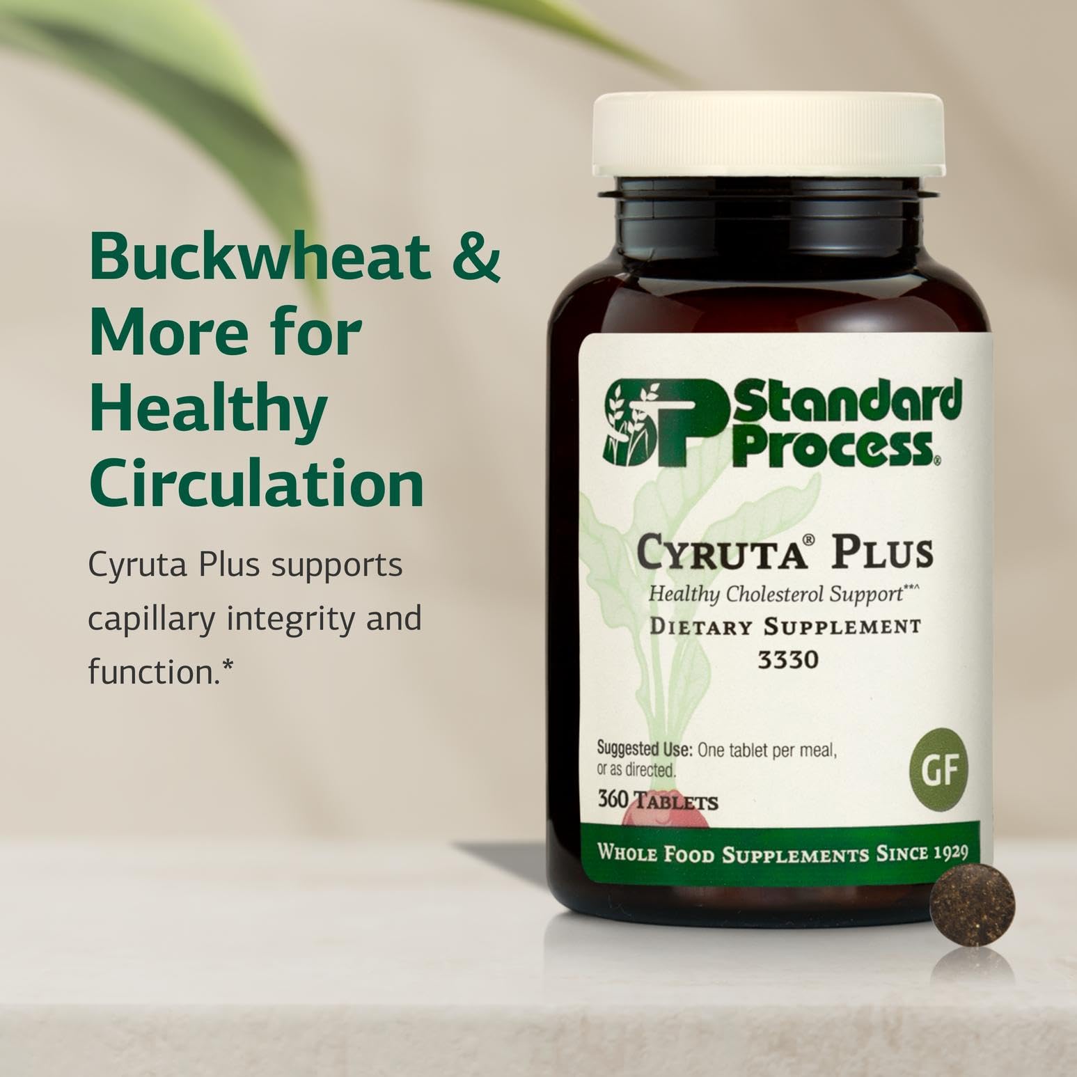 Standard Process Cyruta Plus packaging emphasizing gluten-free and non-dairy features.