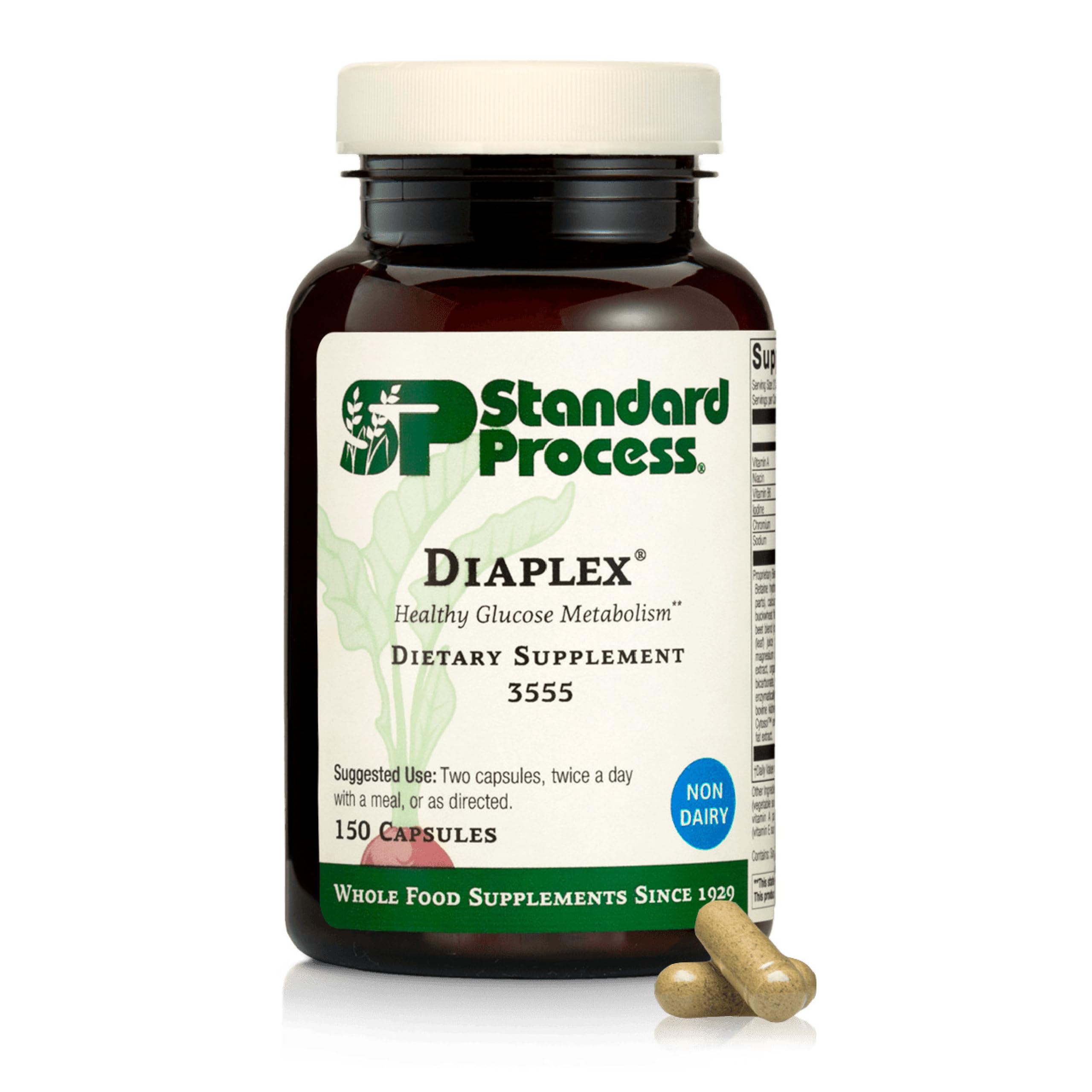 Standard Process Diaplex bottle close-up suggesting pancreas and gallbladder support