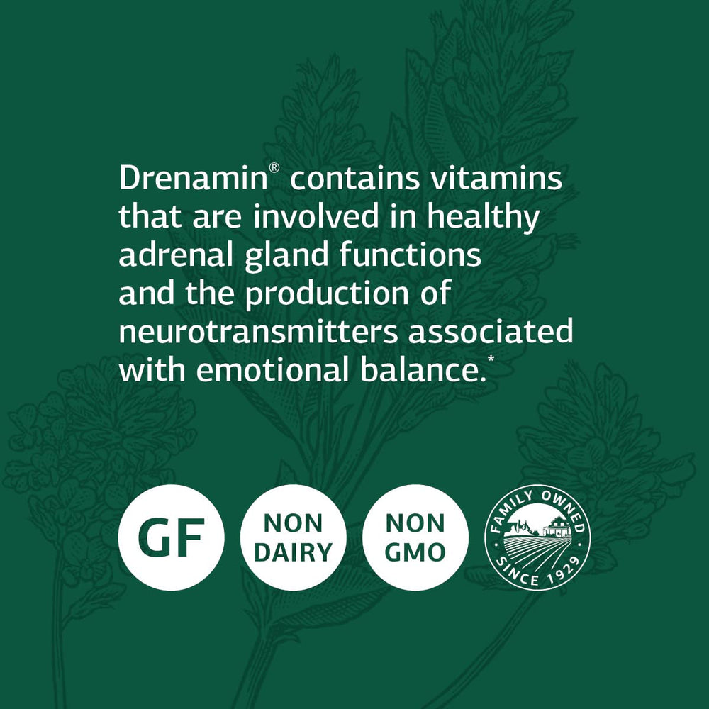 Standard Process Drenamin packaging on shelf showcasing dietary options.
