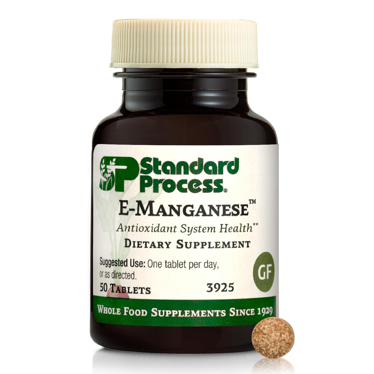 Standard Process E-Manganese bottle pour for daily antioxidant support.