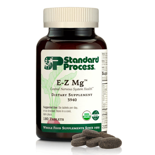 Standard Process E-Z Mg bottle front view for daily nervous system support.