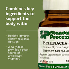 Standard Process Echinacea-C nutrition label with vitamin C details.