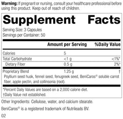Standard Process Gastro-Fiber label panel highlights dietary fiber and prebiotic benefits.