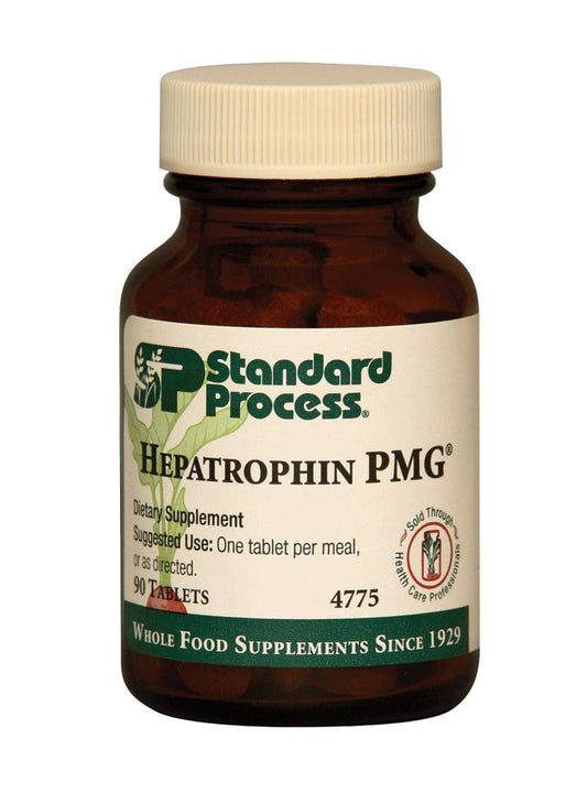Standard Process Hepatrophin PMG 90 tablets bottle supporting liver function and cellular health