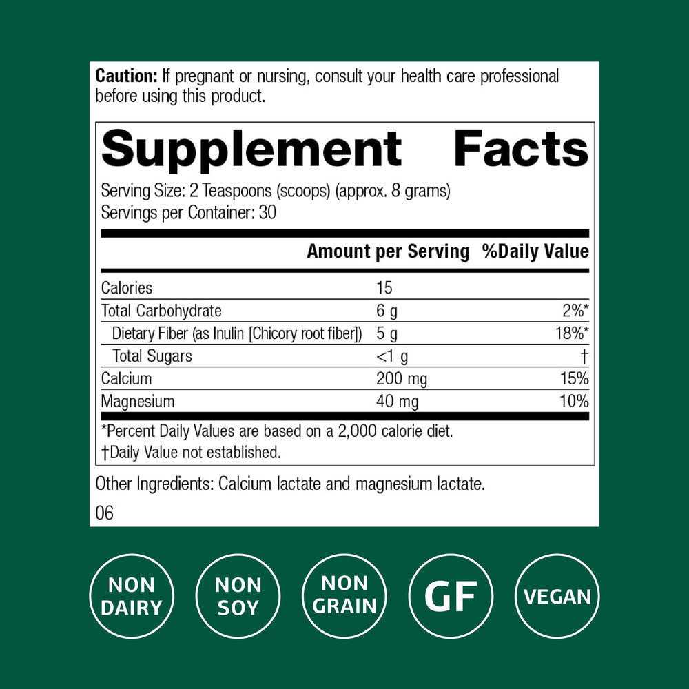 Standard Process Inulin jar on kitchen counter highlights gut health benefits