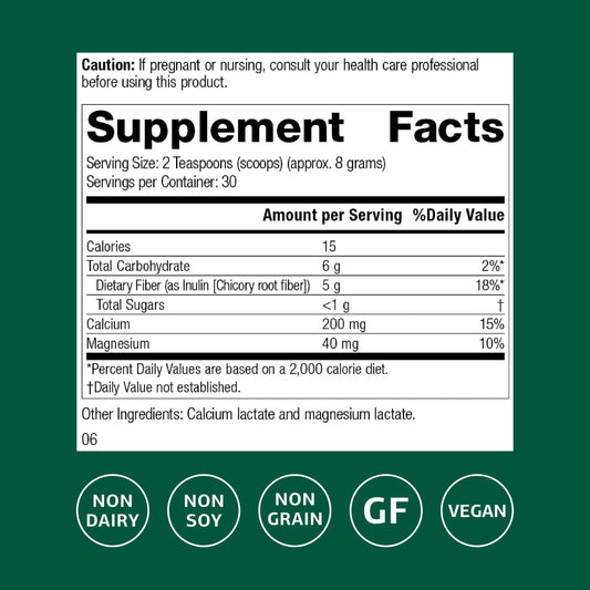 Standard Process Inulin jar on kitchen counter highlights gut health benefits