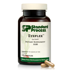 Standard Process IPlex bottle with label highlighting eye vascular support ingredients
