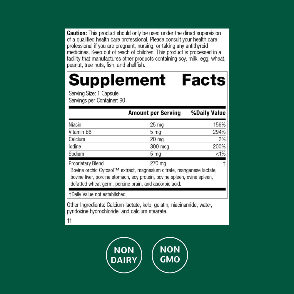 Standard Process Min-Chex label close-up highlighting key ingredients.