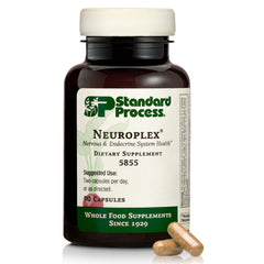 Standard Process Neuroplex bottle with label, suggesting nervous system support