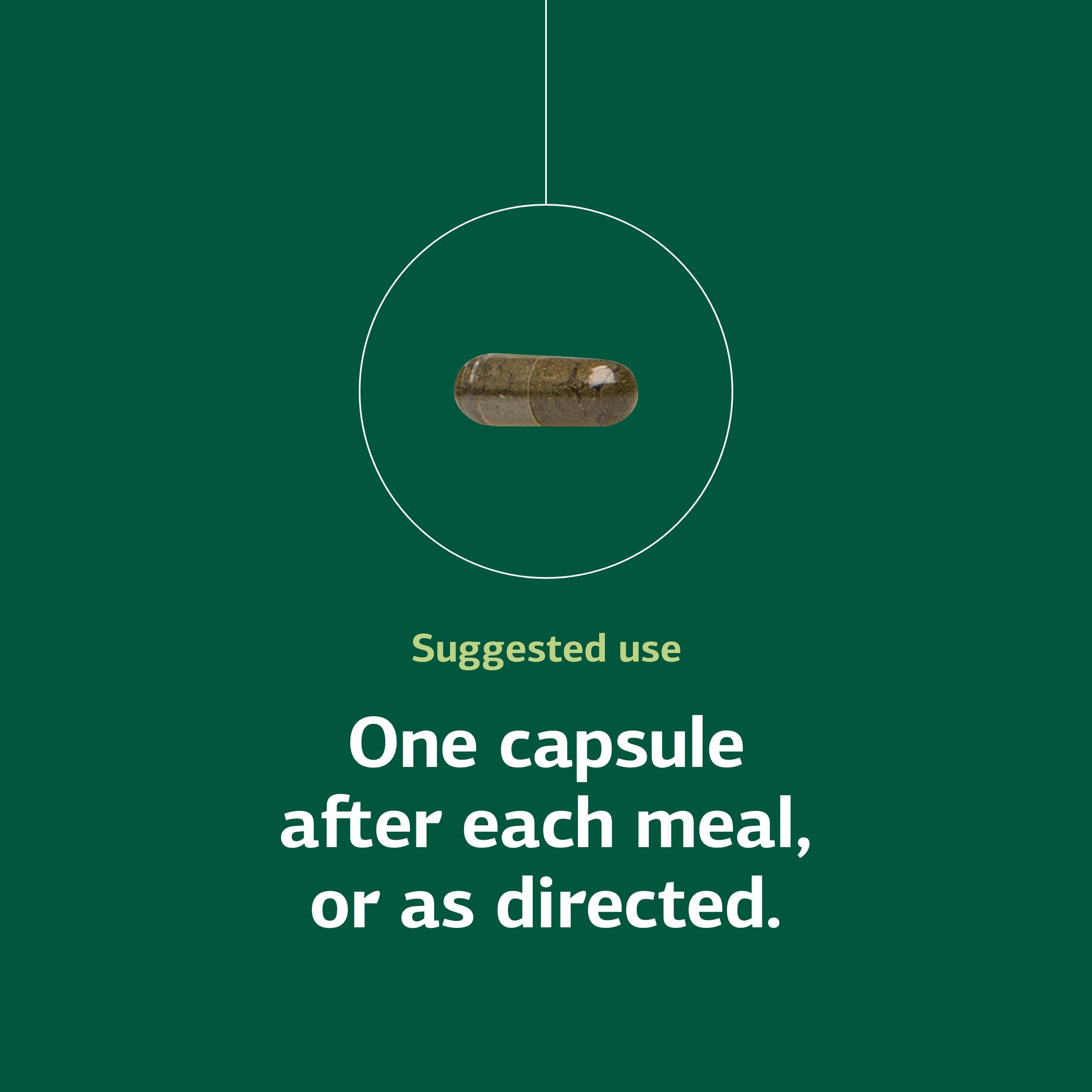 Bottle with glass demonstrates easy dosing as part of a healthy routine