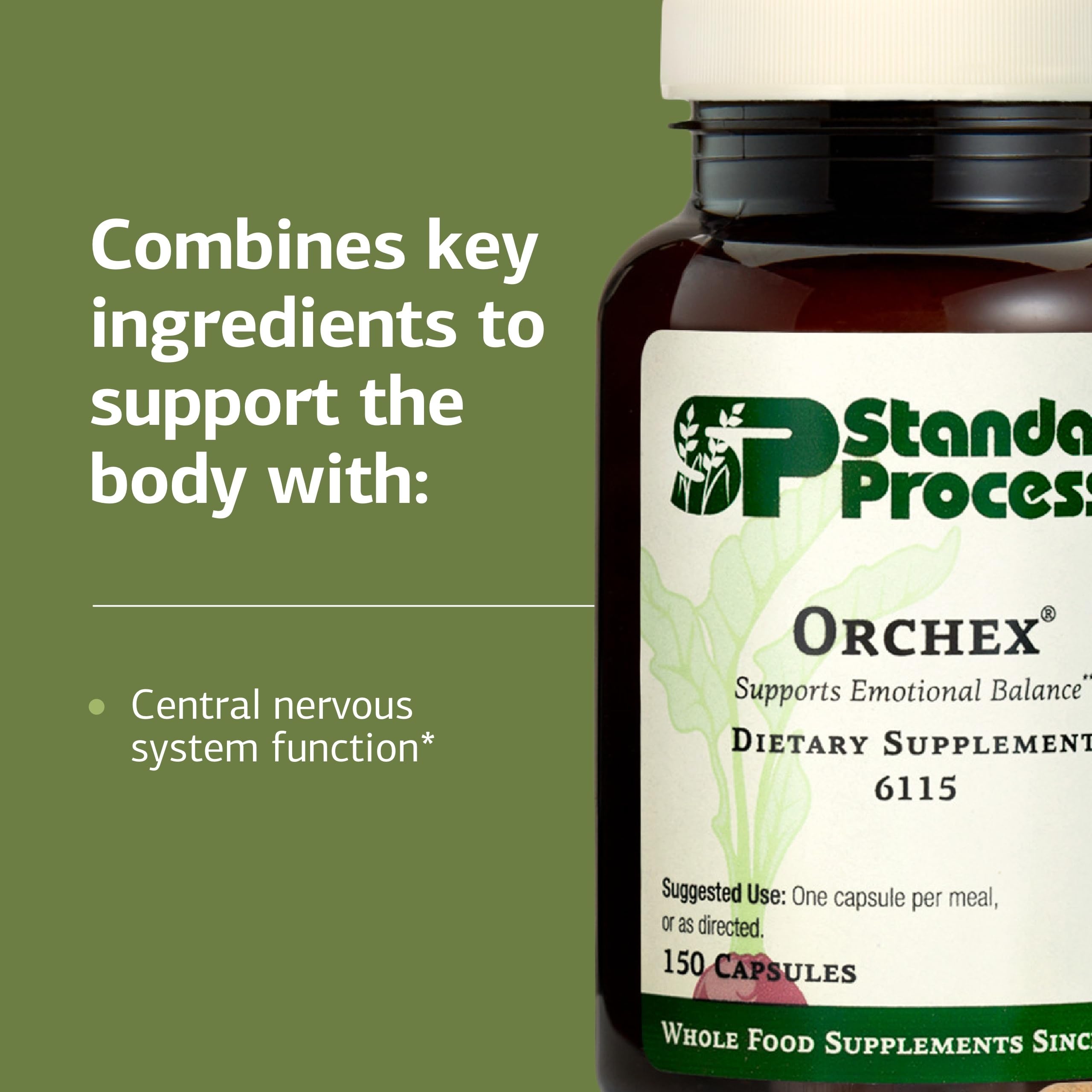 Standard Process Orchex capsules close-up for ongoing calming use