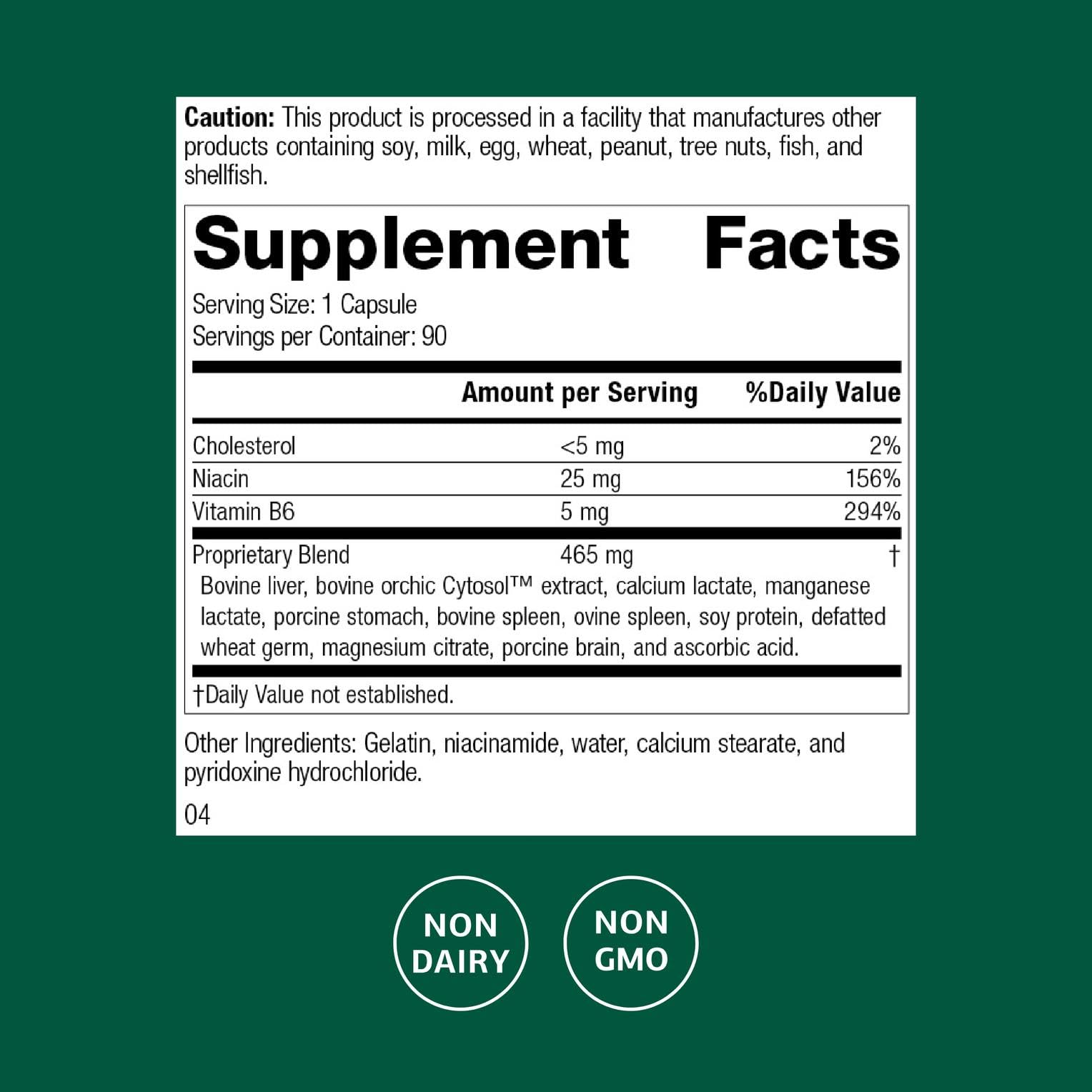 Closeup of Standard Process Orchex capsules highlighting daily nerve care