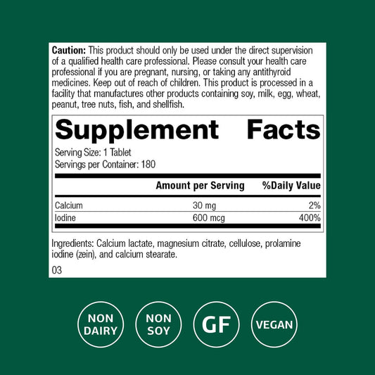 Prolamine iodine tablets shown for easy daily use.