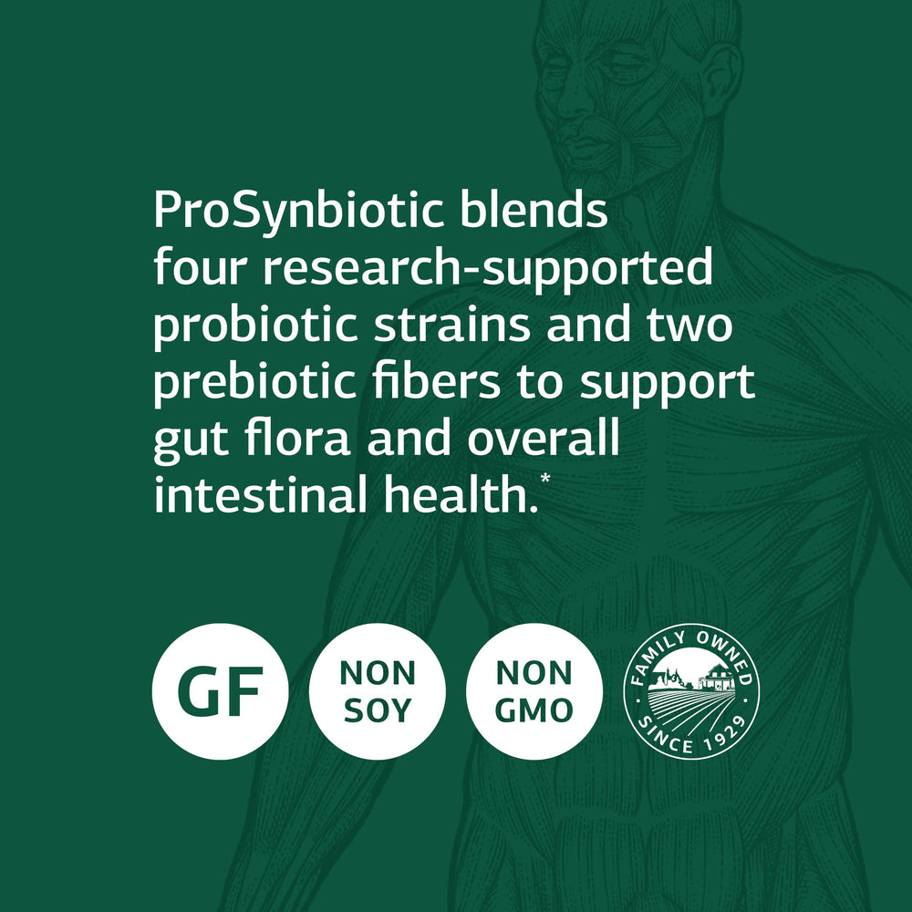Standard Process ProSynbiotic packaging on display for gut health.