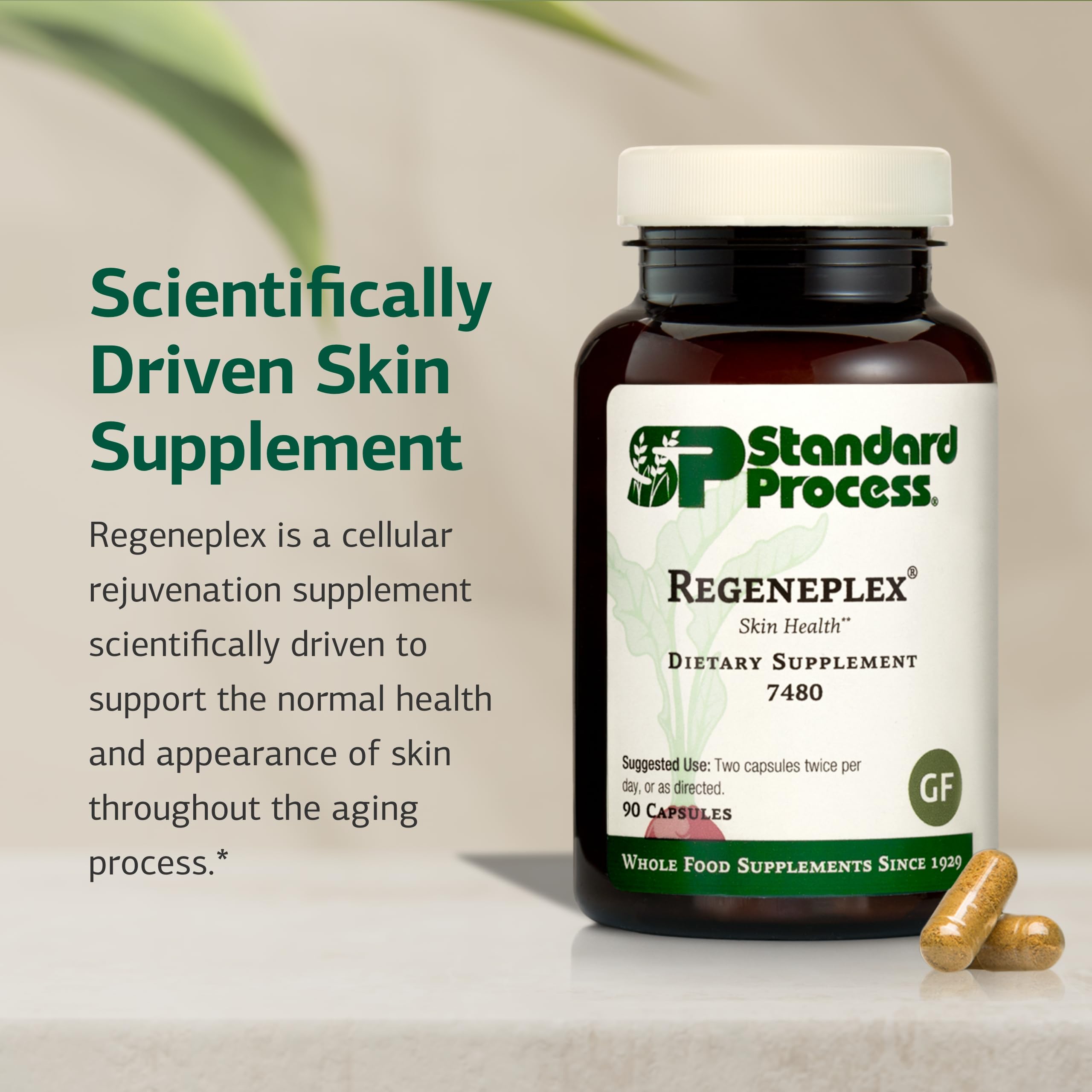 Standard Process Regeneplex gluten-free label indicating dietary compatibility
