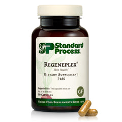 Standard Process Regeneplex bottle with capsules supporting skin health