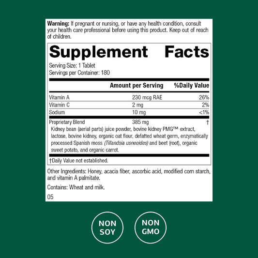Standard Process Renafood bottle close-up showing vitamin A-rich formula for antioxidant support