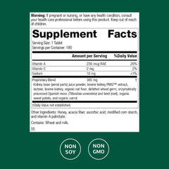 Standard Process Renafood bottle close-up showing vitamin A-rich formula for antioxidant support