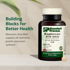 Standard Process RNA label back reveals nutrition details and vegan formulation.