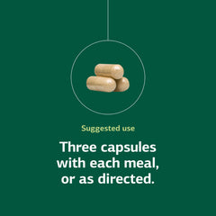 Standard Process Rumaplex bottle with meals signals non-dairy compatibility.