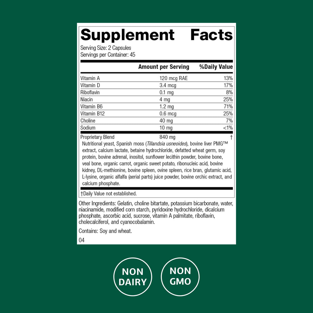 Senaplex capsules close-up highlighting B vitamins for energy and cellular health.