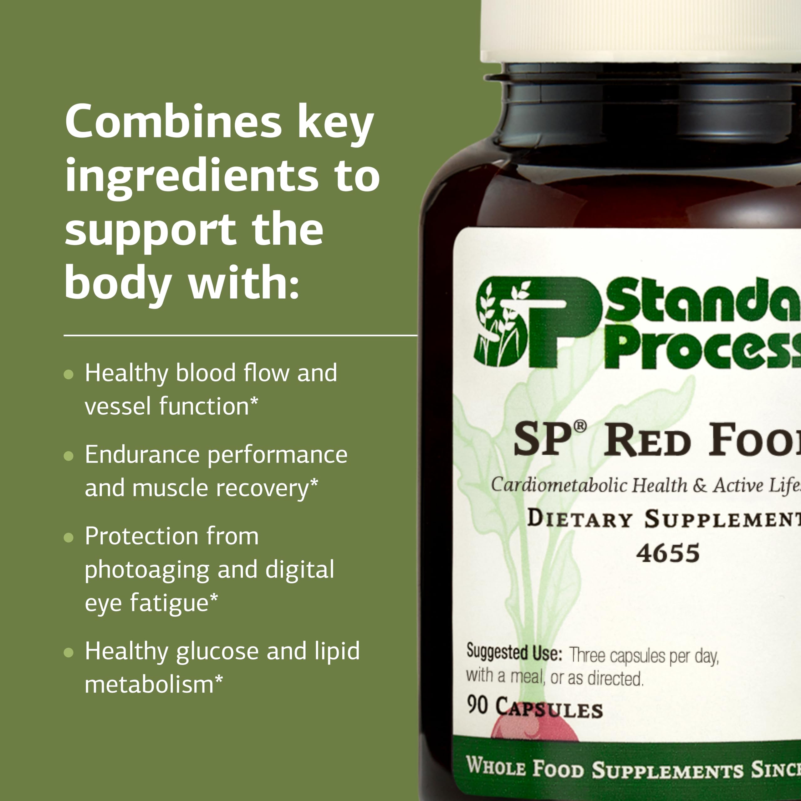 Standard Process SP Red Food beetroot ingredient image promoting vascular health.