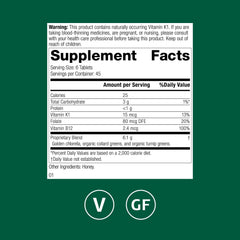 Standard Process Whole Food Folate label closeup highlights natural folate from greens for everyday balance.