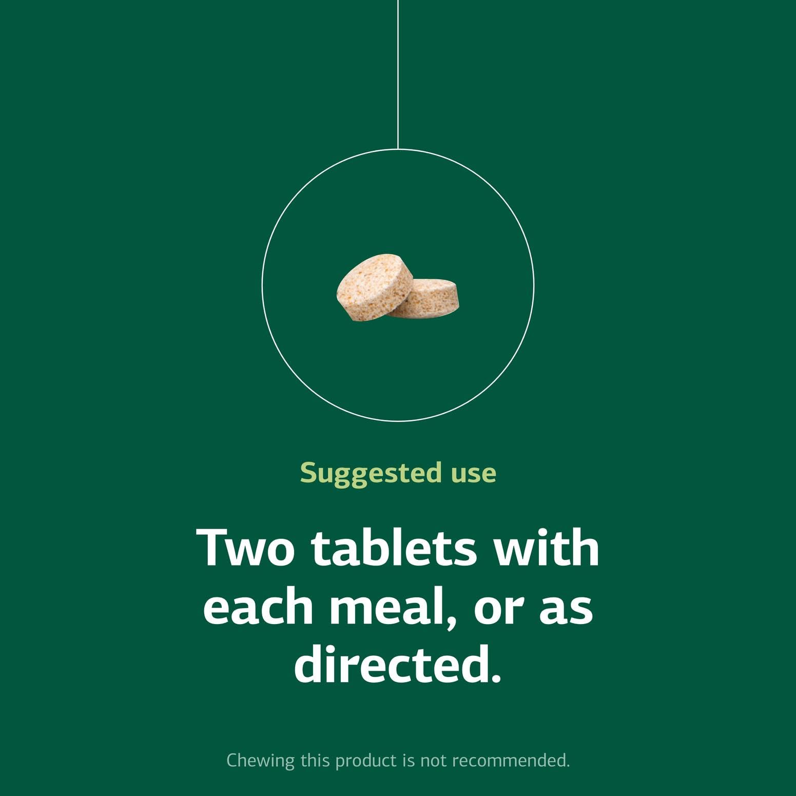 Standard Process Inc. Zypan dosing scene with two tablets per meal for digestive support.